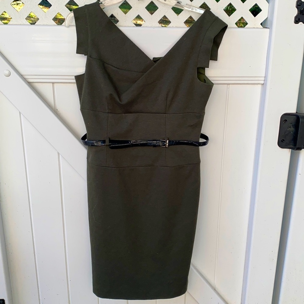 Adrianna Papell olive green dress size: 8P